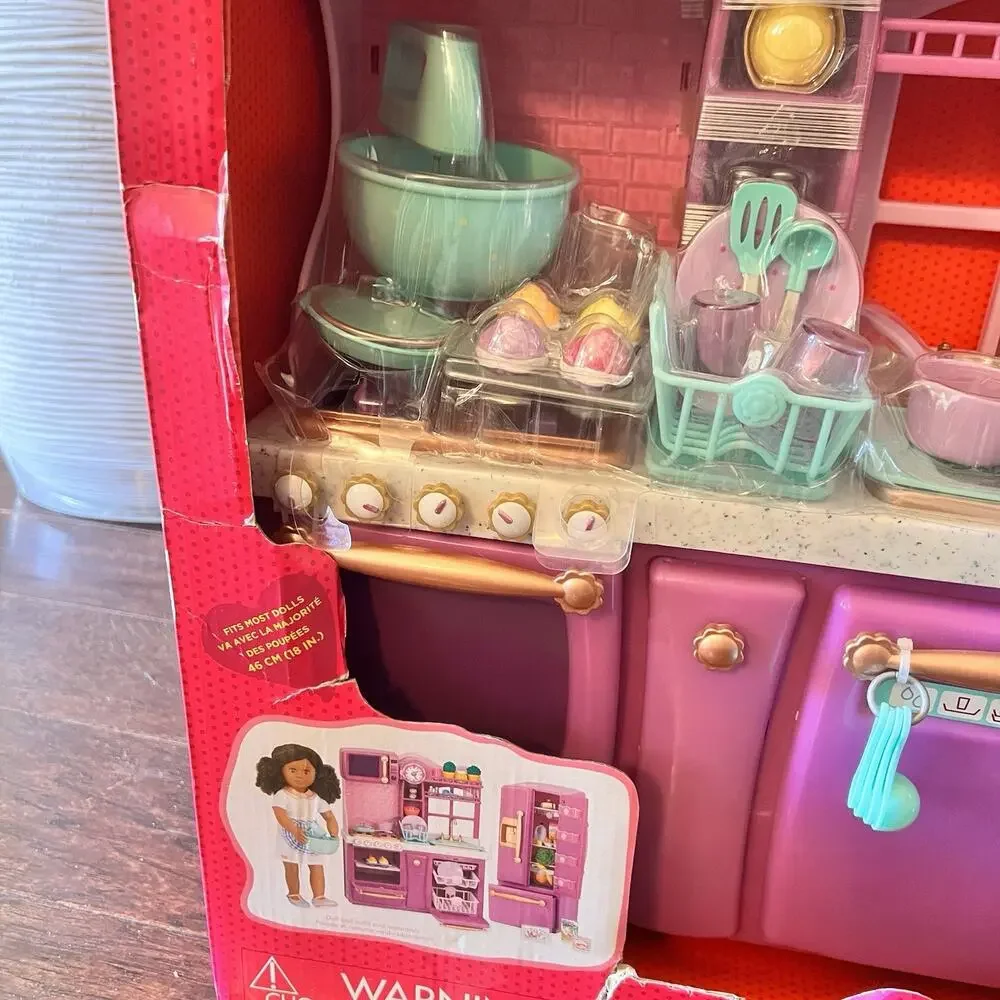 RARE Our Generation Gourmet Kitchen Set Lillac Purple Refrigerator Stove RETIRED